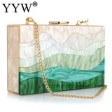 Acrylic Chain Handbag Box Clutch Evening Bags Luxury Wedding Women Dinner Dress Purses Ladies Chic Party Shoulder Crossbody Bags