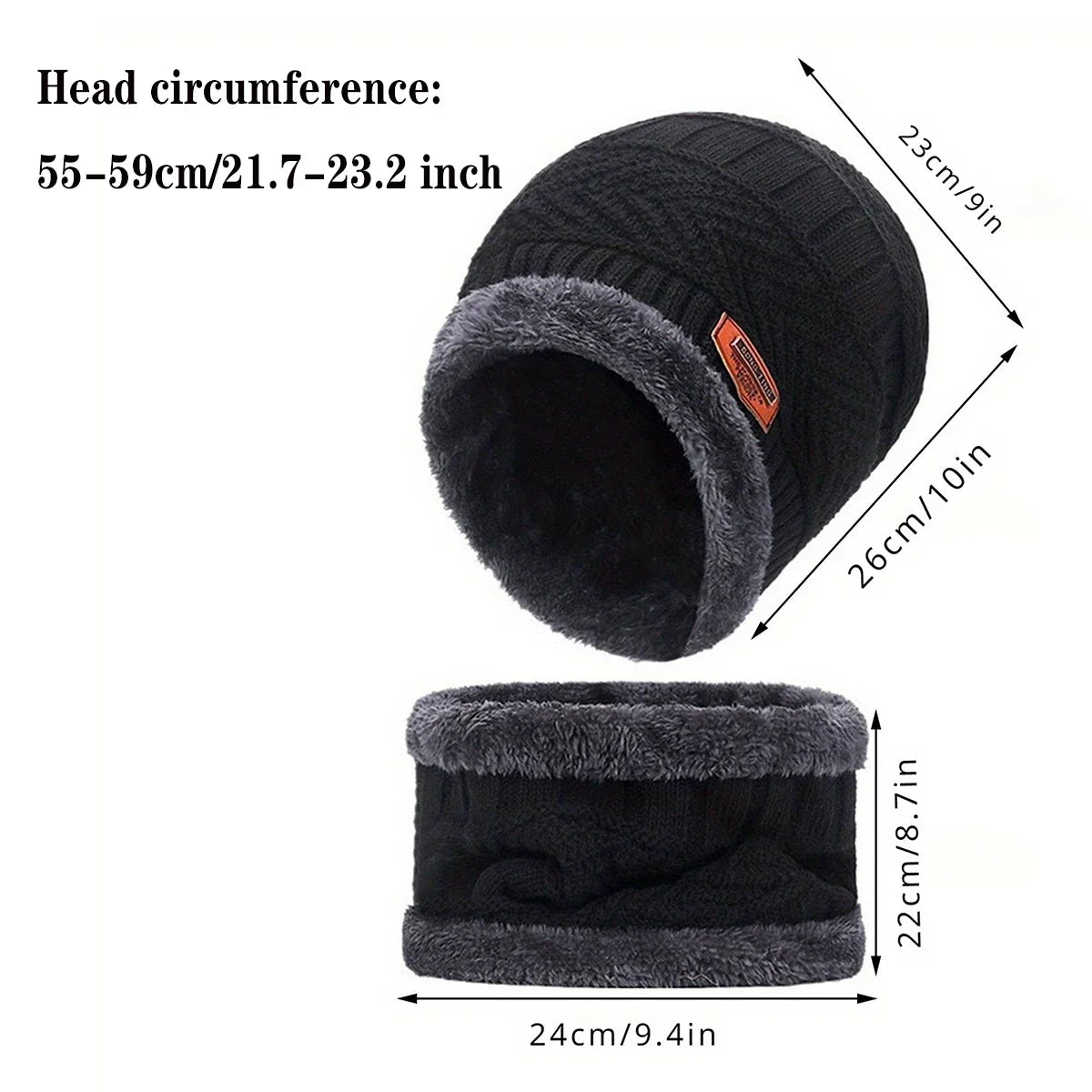 Winter Hat for Men Women Beanie Hats Scarf Glove Earmuff Set Thick Warm Slouchy Beanies Hat for Boy Girl Cap