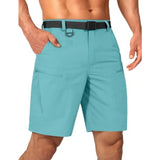 Mens Cargo Hiking Shorts Water Resistant Quick Dry Lightweight Breathable Tactical Shorts with Nylon Belt