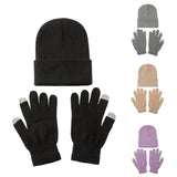 3pcs Sets Winter Warm Hat Gloves Set For Men And Women Outdoor Riding Hat Beanies Windproof Wool Knitting Pullover Cap+Gloves