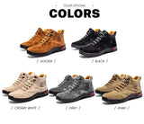 FLYLAND Men's Ankle Boots Casual Leather Shoes Fashion Vintage Hand Stitching Soft Business Handmade Shoes