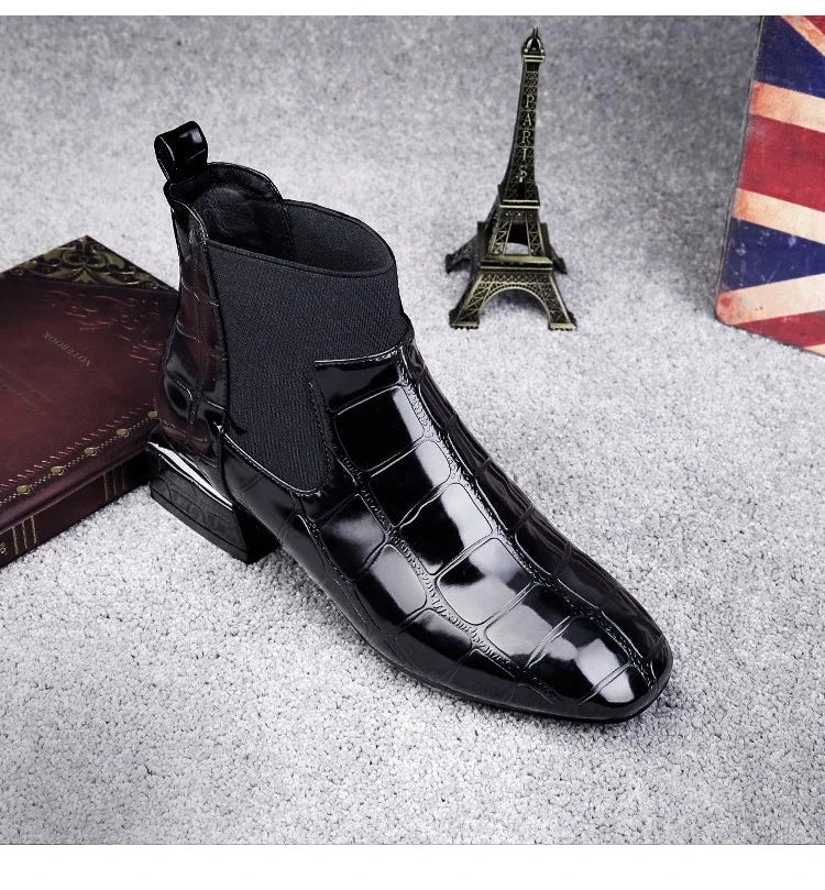 Lacquer Leather Short Boots Women 2024 New Four Seasons British Fashion Plush Comfort Boots Outdoor Walking Casual Shoes