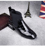 Lacquer Leather Short Boots Women 2024 New Four Seasons British Fashion Plush Comfort Boots Outdoor Walking Casual Shoes