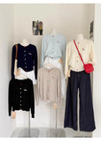 Autumn Winter 2026 Soft Elegant O-neck Loose Casual Sweaters Women Knitted Chic Embroidery Cardigan Basic Colorful Buttons Tops