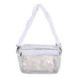 Women Clear Shoulder Bag Solid Color Transparent Purse Female Simple Crossbody Bags With Front Pocket Casual Handbag For Ladies