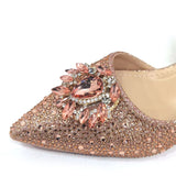 Venus Chan Royal Blue Sandals for Women 2024 Luxury Wedding Pumps Med Heels Rhinestone Design Party Shoes and Bags Set
