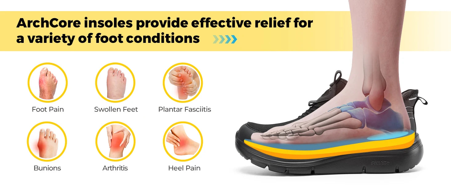 FitVille Men'S Extra Wide Hands-Free Slip-On Walking Sneakers, Lightweight Breathable Orthopedic Shoes With Arch Support, Foot Pain Relief For Swollen Feet