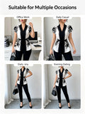 Elegant Summer Commute Floral Print Waist-Cinching Short Sleeve Top for Women Business Casual Shirt