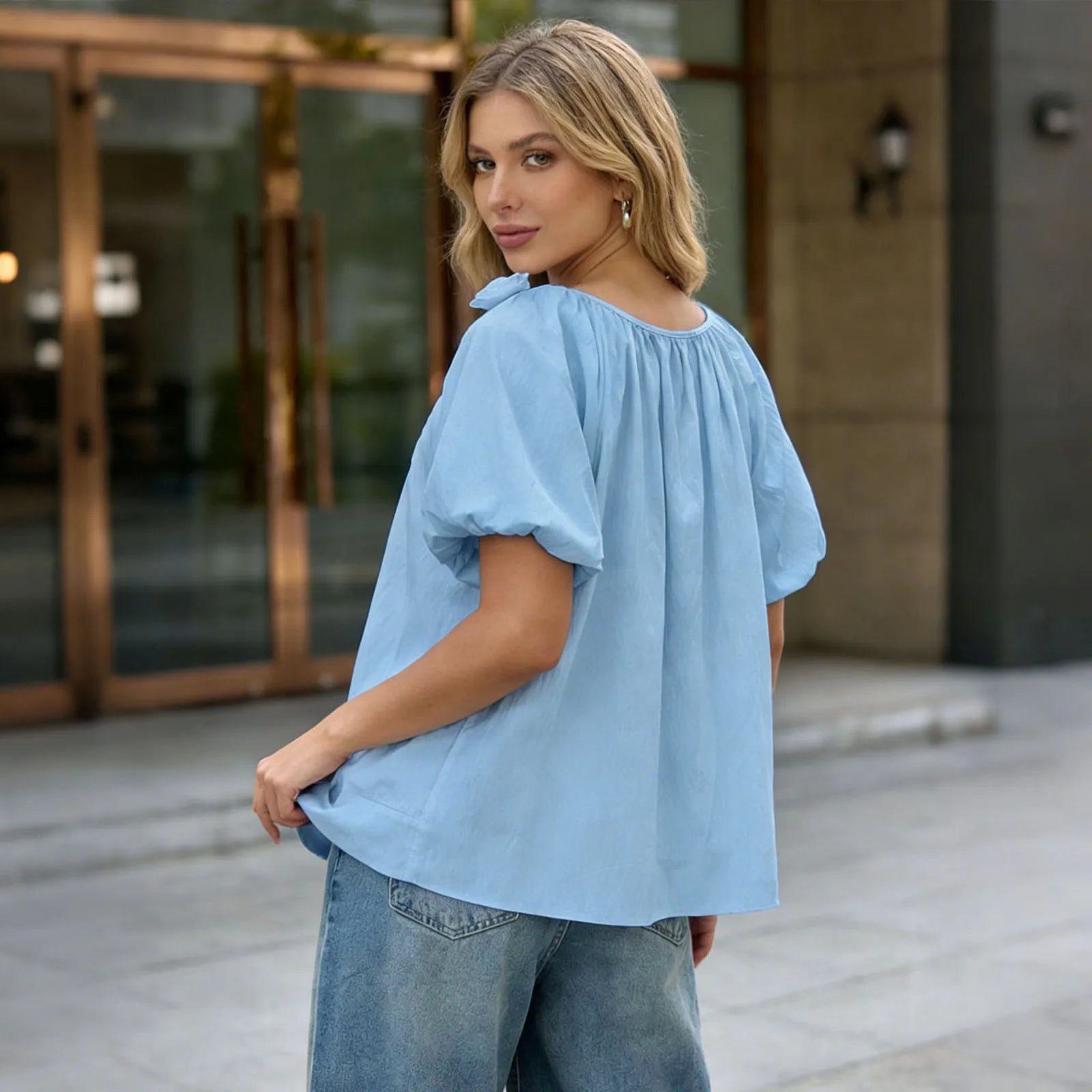 Fit Short 3 D Flower Tops Short Sleeve Shirts Summer Fashionable Women S 3 D Tops Loose Fit Color Durable