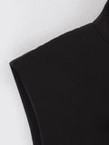 SLTNX Women's Top 2026 Spring New Black Sleeveless Rope Knot Decorative Slim Fit Top Vest Unique Fashion Cool Trendy