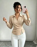 Fashion women Blouses and Shirts White Long Sleeve Blouse 2026 New Spring Autumn Basic Tops Chic Women's Shirt for Women office