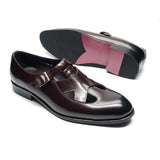 Genuine Leather Mens Classic Summer Dress Sandals Buckle Strap Black Brown Closed Toe Business Party Casual Formal Shoes for Men