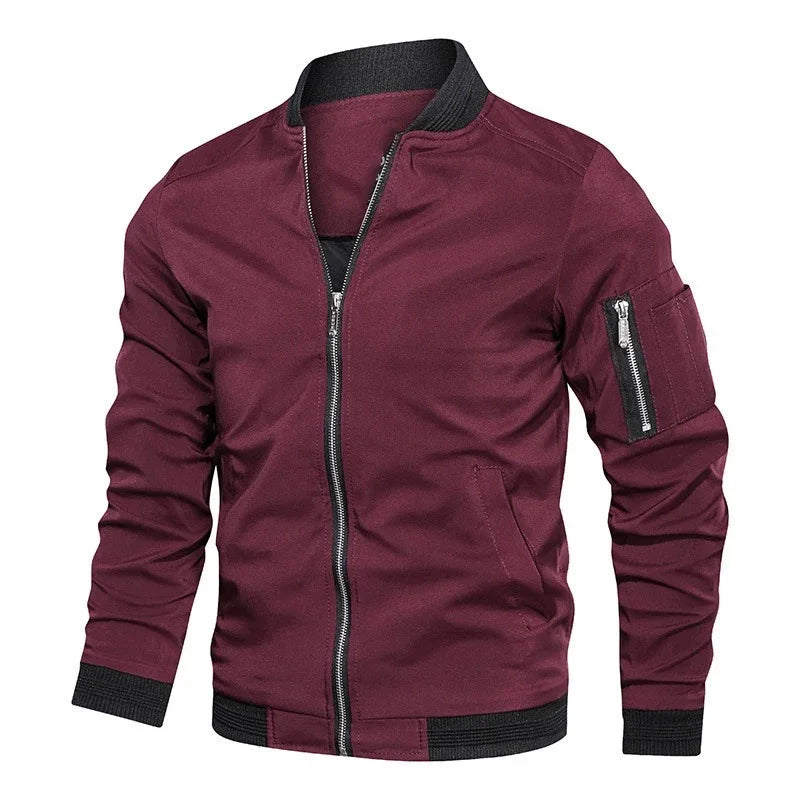 Spring Autumn Men's Windbreaker Jacket Casual Lightweight Jacket For Men Sports Zip Up Coat with Pockets Clothing
