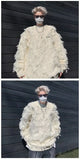 Winter Ripped Fringe Raw Edge Sweater For Men Hip Hop Fashion Knitted Pullovers Y2K Vintage Streetwear Knitwear Jersey Clothes