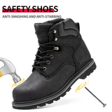 Steel Toe Safety Boots Men Anti-puncture Work Shoes Industrial Construction Protective Footwear ：High Top Steel Toe Safety Boots Men Ankle Support Anti-puncture Heavy Duty Work Shoes