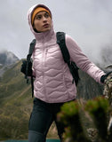 Pioneer Camp Womens Lightweight Insulated Running Jacket Puffer Packable Water Resistant with Zipper Pocket for Hiking Travel