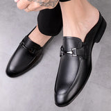 Genuine Leather Mules For Men Half Shoes Man Luxury Brand Designer Men's Luxury Casual Shoes Slip On Footwear Slippers Male