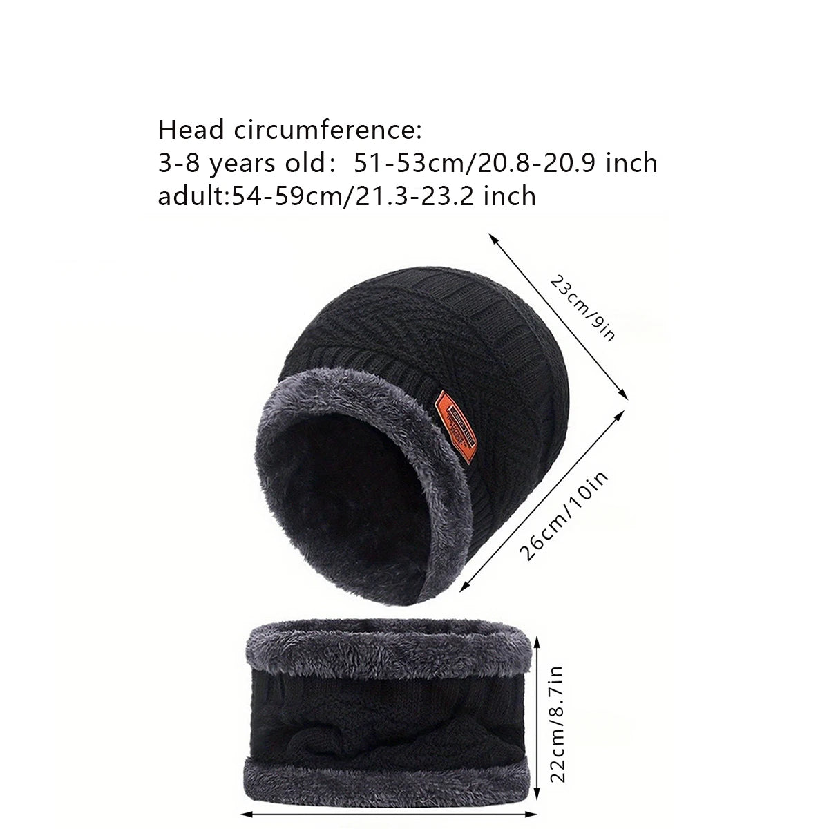 Winter Hat for Men Women Beanie Hats Scarf Glove Earmuff Set Thick Warm Slouchy Beanies Hat for Boy Girl Cap
