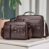 Men's Retro Messenger Bag with Waterproof Design, Large Capacity Laptop Briefcase for Office Work, Travel and School