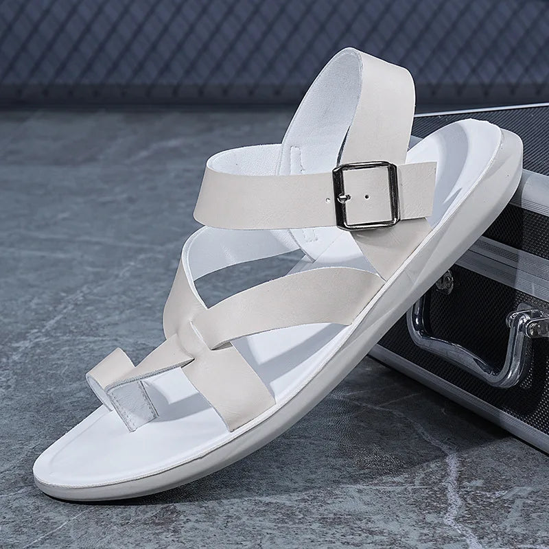 Summer Men Rome Genuine Leather Roman Sandals Gladiator 2024 Sandalias Romanas Hombre Flat Sandles Dropshipping