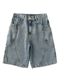 Men's Summer Denim Cargo Shorts Big Size 8XL 7XL 6XL Elastic Waist Straight Baggy Jeans Shorts