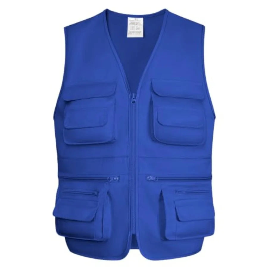 Fishing Vest for Men Outdoor, Utility Safari Cargo Vest With 8 Pockets, Lightweight, Work, Hiking, Travel