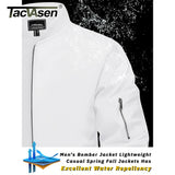 TACVASEN Men's Flight Jacket Summer Autumn Thin Lightweight Casual Windbreaker Multi-pockets Full Zip Up Varsity Baseball Jacket