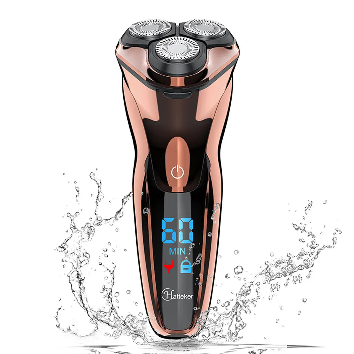 Hatteker Electric Shaver for Men Full Body Washable Rechargeable LCD Display Floating Beard Razor