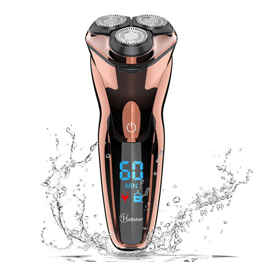 Hatteker Electric Shaver for Men Full Body Washable Rechargeable LCD Display Floating Beard Razor
