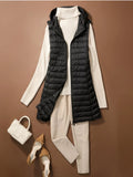 NewBang Women Sleeveless Long Waistcoat Autumn Winter Ultra Light Down Vest With Hooded Female Portable Duck Down Coat