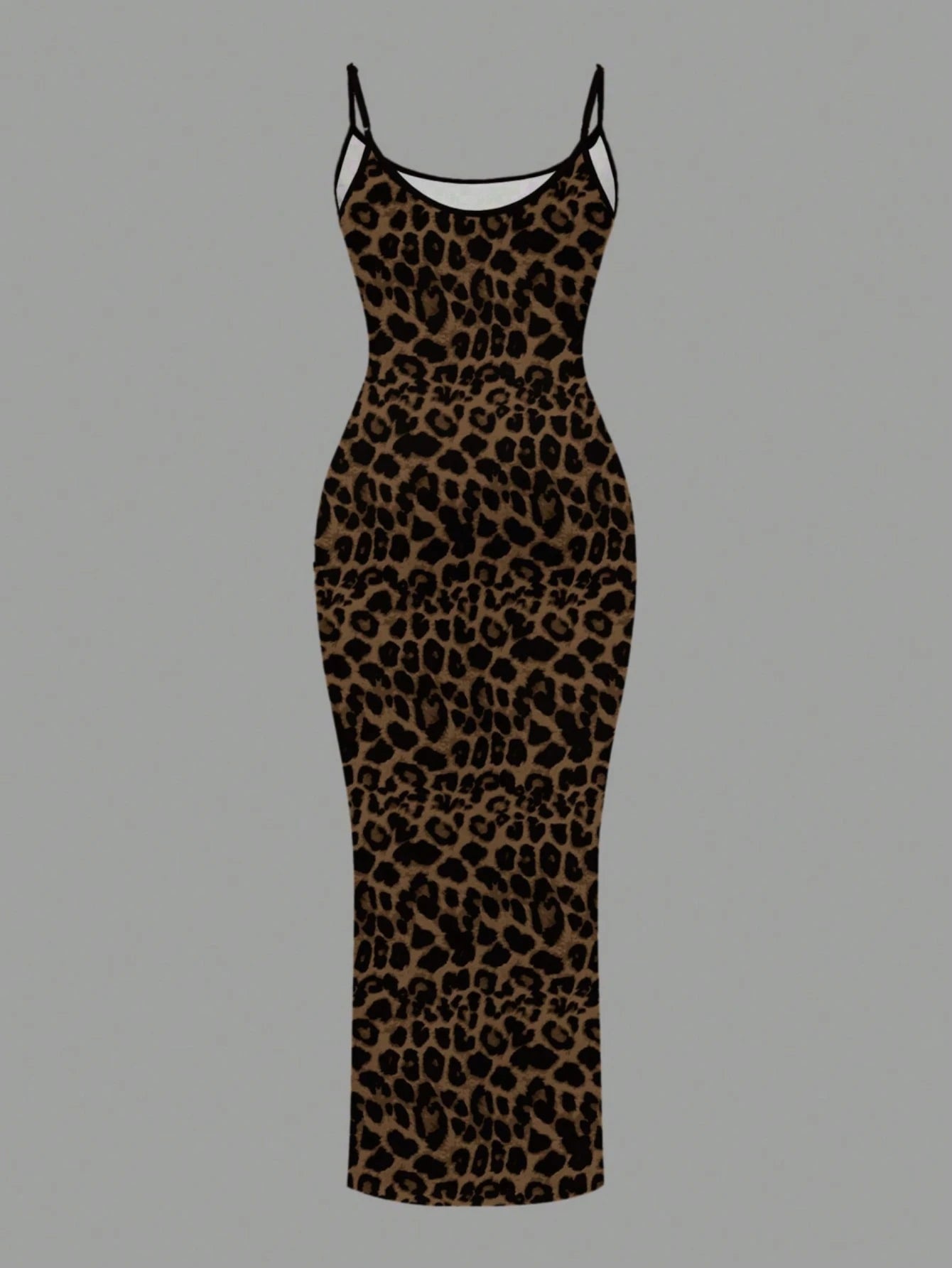 Women's Spaghetti Strap Leopard Print Slim Fit Mermaid Maxi Dress For Beach Vacation Night Club Casual Fashion Occasions