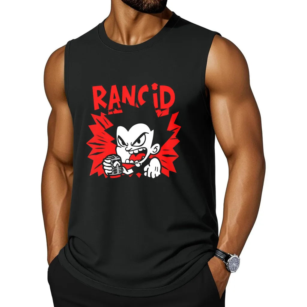 CLOOCL Rancid Logo Design   Printed Vests Fashion Sport Tank Tops Singlet Sleeveless T-Shirts For Mens Summer Casual Tops