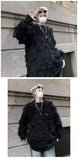 Winter Ripped Fringe Raw Edge Sweater For Men Hip Hop Fashion Knitted Pullovers Y2K Vintage Streetwear Knitwear Jersey Clothes