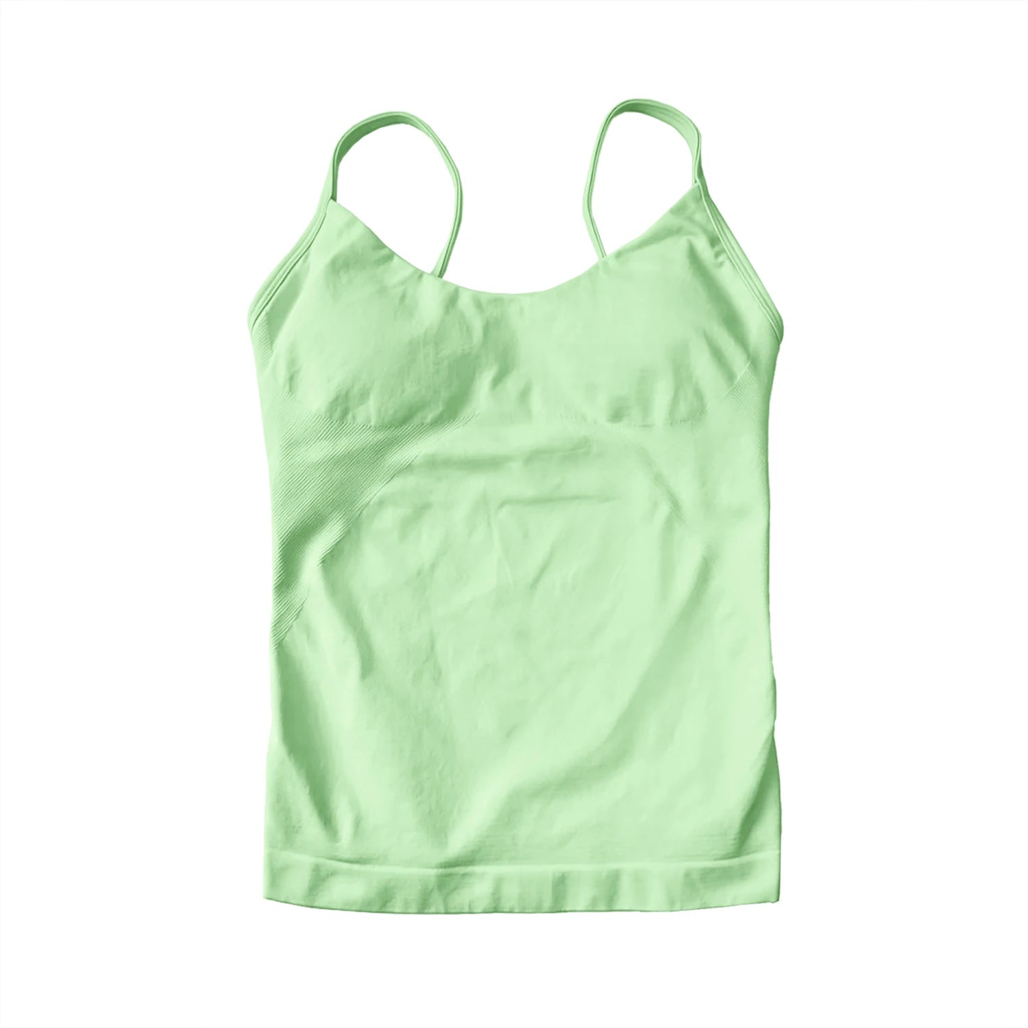NCLAGEN Women's Pilates Tank Top Gym Clothes Yoga vest with built in bra Thin Strap Seamless Fitness Sportswear Workout Tops