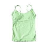NCLAGEN Women's Pilates Tank Top Gym Clothes Yoga vest with built in bra Thin Strap Seamless Fitness Sportswear Workout Tops
