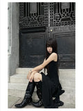 Woman Black Punk Knee High Platform Low Heel Trend Punk Gothic New Rock Leather Fashion Women Chunky Knight Motorcycle Footwear
