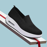 Women Slip On Air Cushion Walking Shoes Breathable Mesh Upper Platform Sneakers Non Slip Soft Sole Casual Loafers Ladies Lightweight Comfort Footwear for Daily Work Travel Outdoor Walking Nursing Shopping White Black Gray Pin