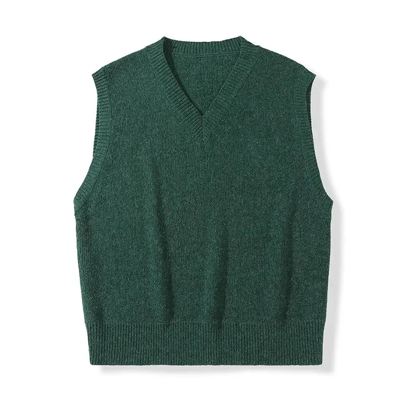 Men's Casual Sweater Vest Warm and Comfortable Vest in Autumn and Winter Sleeveless O-neck Basic Pullover Sweater