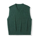Men's Casual Sweater Vest Warm and Comfortable Vest in Autumn and Winter Sleeveless O-neck Basic Pullover Sweater