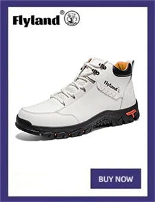 FLYLAND Men's Ankle Boots Casual Leather Shoes Fashion Vintage Hand Stitching Soft Business Handmade Shoes