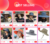 Women Outdoor Riding Anti-UV Sun Hat Foldable Big Brim Hats Neck Face Protection Detachable Mask Sunscreen Breathable Beach Caps