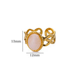 Luxury Jewelry Set Opal Stone Rings for Women Gold Color Stainless Steel Ring Minimalist Aesthetic Jewelry 2026 Freeshipping