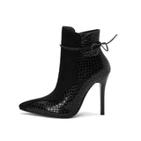 Large Size 34-48 Suede Leather Patchwork Women's Leather Boots Sexy Leopard Print Lace Fashionable Personalized Women's Boots