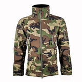 Outdoor Tactical Jacket Men's Stand-up Collar Plush Thickened Soft Shell Jacket Winter Windproof Waterproof Camouflage Coat
