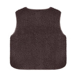 Women'S Teddy Fleece Vest Autumn Thin Vest Sleeveless Coat Plain Plush Vest Short Jacket Loose Fleece Vest Women Outwear