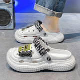 Mens Sandals Summer 2025 New Sports Wearable Durable Beach Clog Shoes Breathable Slip-On Casual Footwear Synthetic Leather
