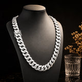 20mm Silver Miami Cuban Link Chain Necklace for Men, Heavy Chunky Stainless Steel Curb Chain with Polished Finish, Bold Hip Hop Rapper Jewelry for Streetwear, Nightclub, Concert, Daily Outfit, Birthday, Anniversary, Father's