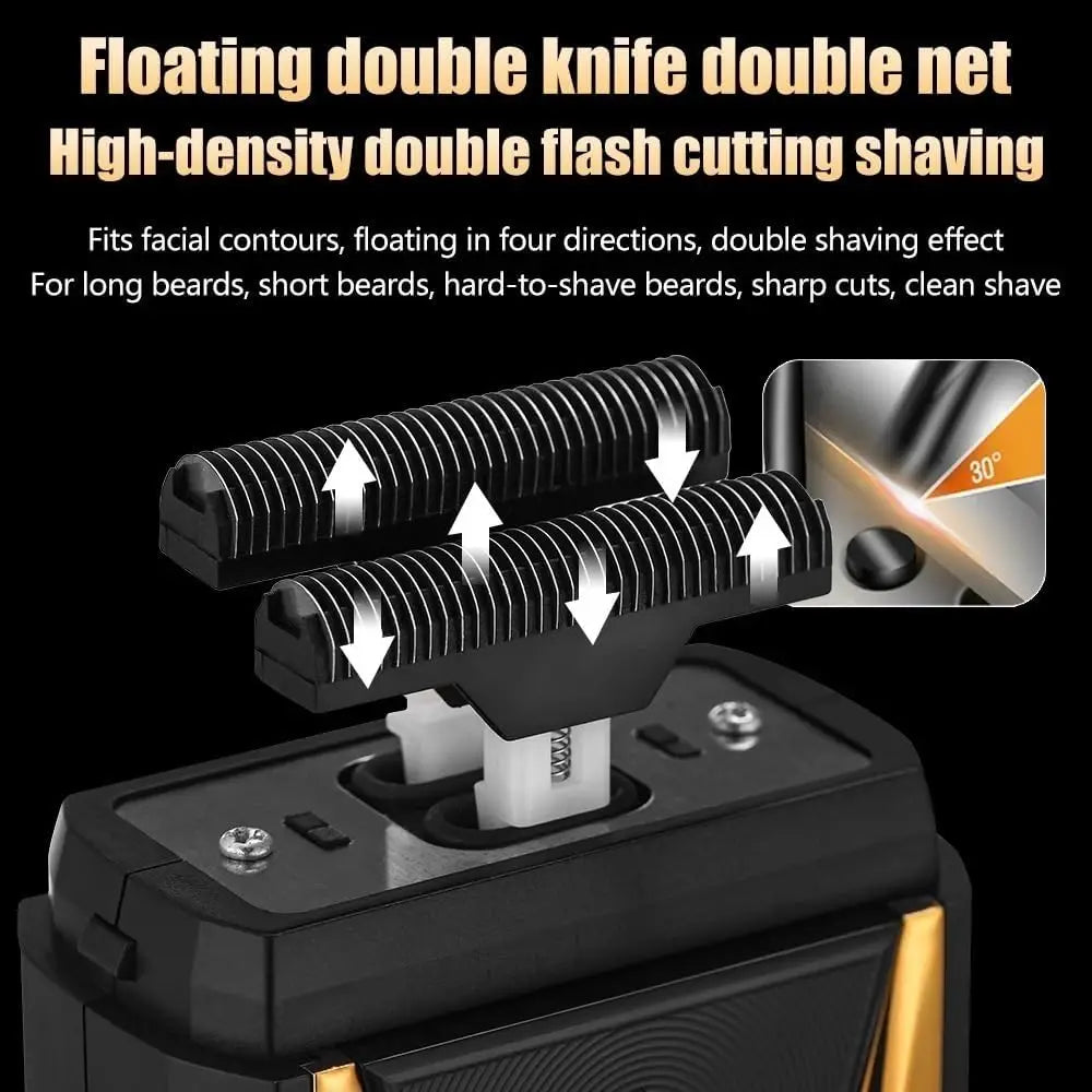 Professional Foil Electric Shaver for Men – Rechargeable, Waterproof, LED Display, Beard Trimmer, USB Charging, Portable Grooming Tool