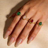 Luxury Jewelry Set Opal Stone Rings for Women Gold Color Stainless Steel Ring Minimalist Aesthetic Jewelry 2026 Freeshipping