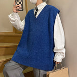 Men's Casual Sweater Vest Warm and Comfortable Vest in Autumn and Winter Sleeveless O-neck Basic Pullover Sweater